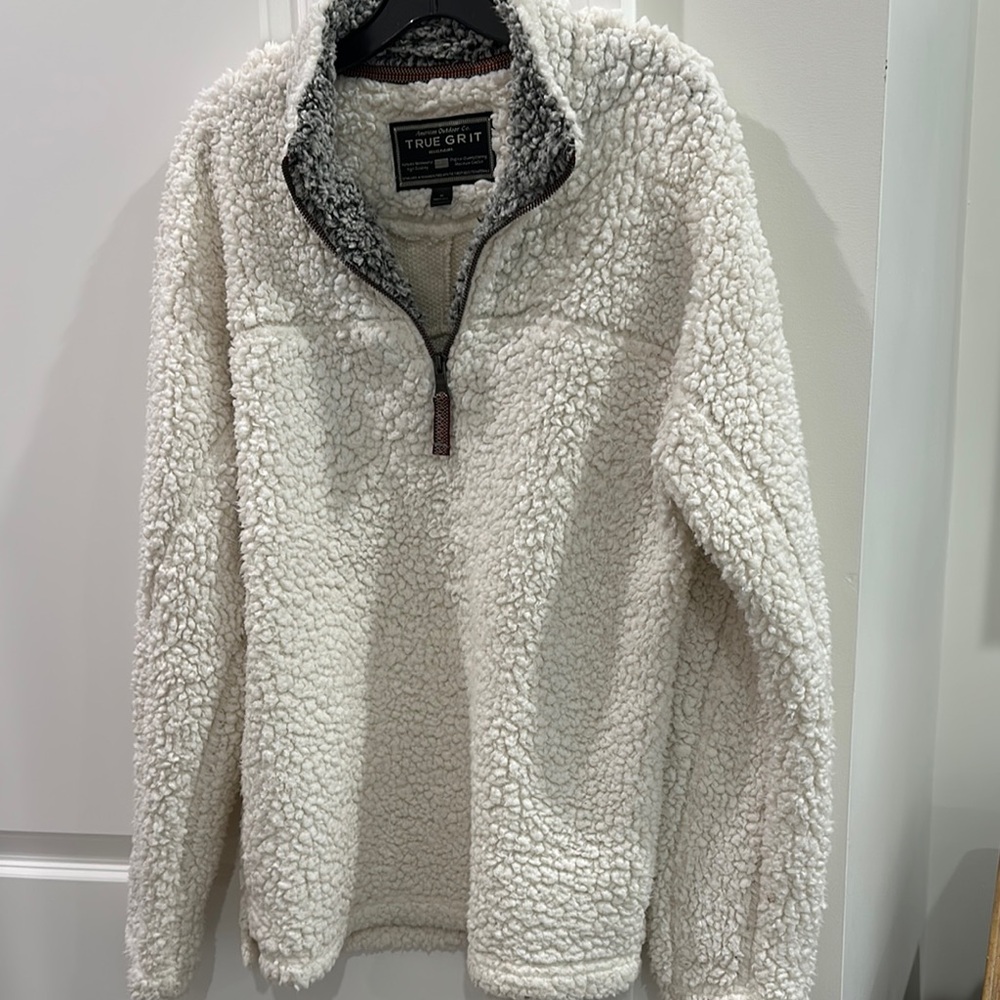 True Grit womens Cream Sherpa Sweater